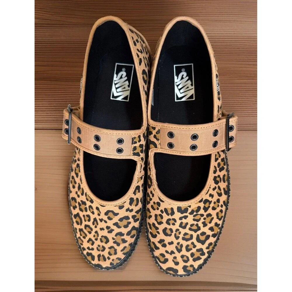 Vans Mary Jane Creeper Leopard Print Shoes Men/12 W/14 Grunge Core Punk Rare